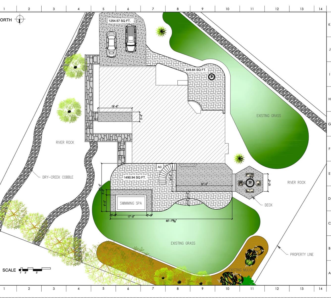 2D landscape design site plan drawing